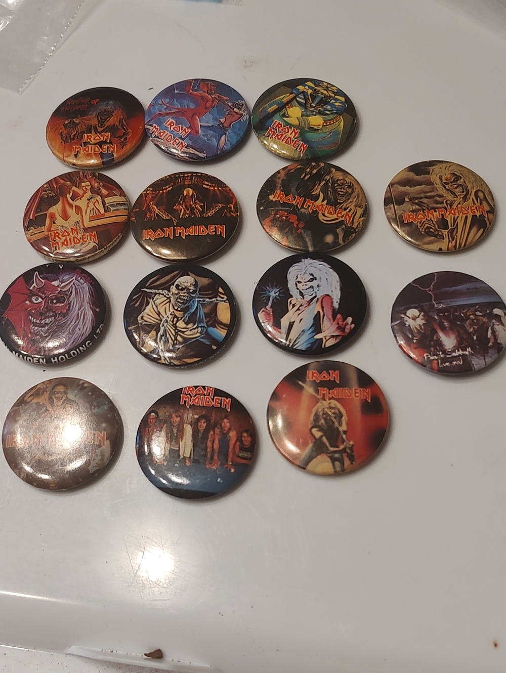 IRON MAIDEN 1980's Pinback Buttons Pins Badges 14 Different